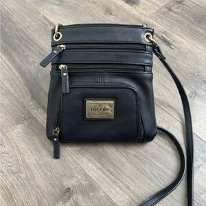 Nicole Black and Gold Crossbody Bag